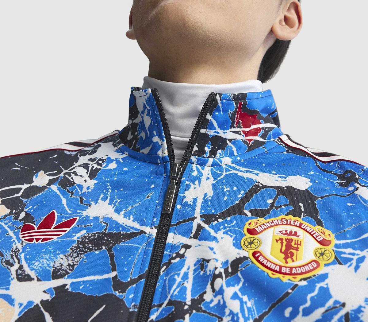 adidas MUFC x The Stone Roses Track Top Black Multicolor - Men's