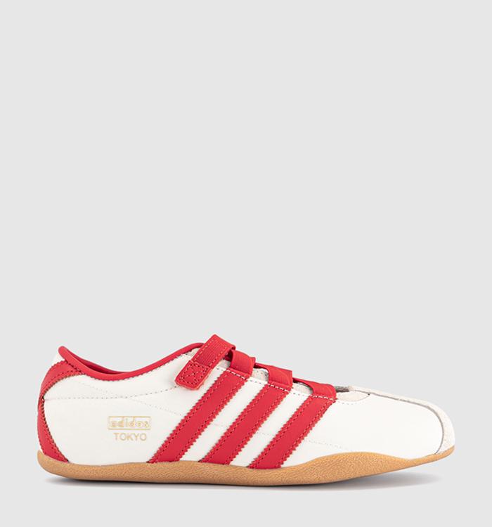 adidas Tokyo Mary Jane Trainers Cream White Red Gold Metallic