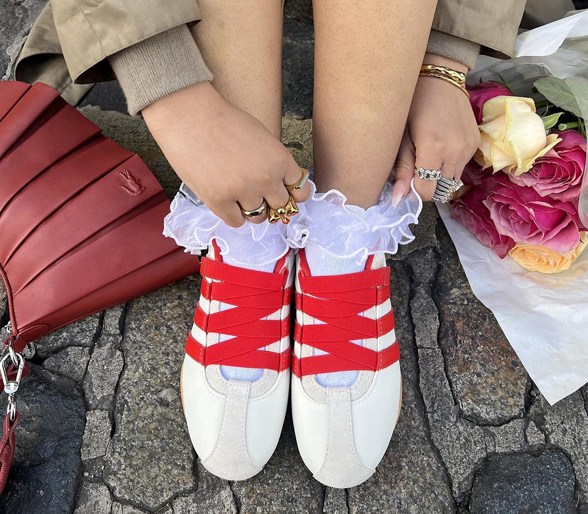 adidasTokyo Mary Jane TrainersCream White Red Gold Metallic