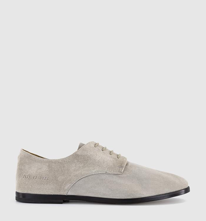 Common Projects Soft Derby Shoes Warm Grey Suede