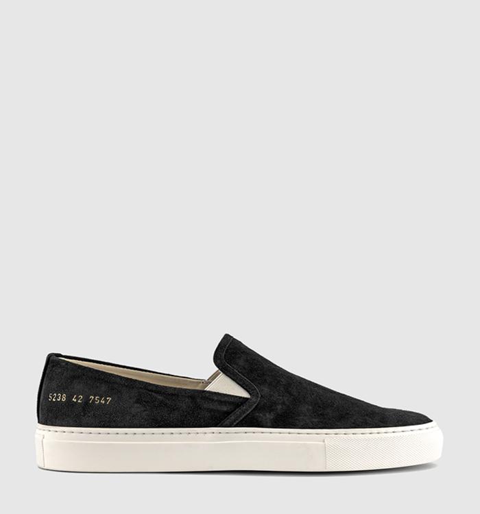 Common Projects Minimal Slip On Low Shoes Black Suede