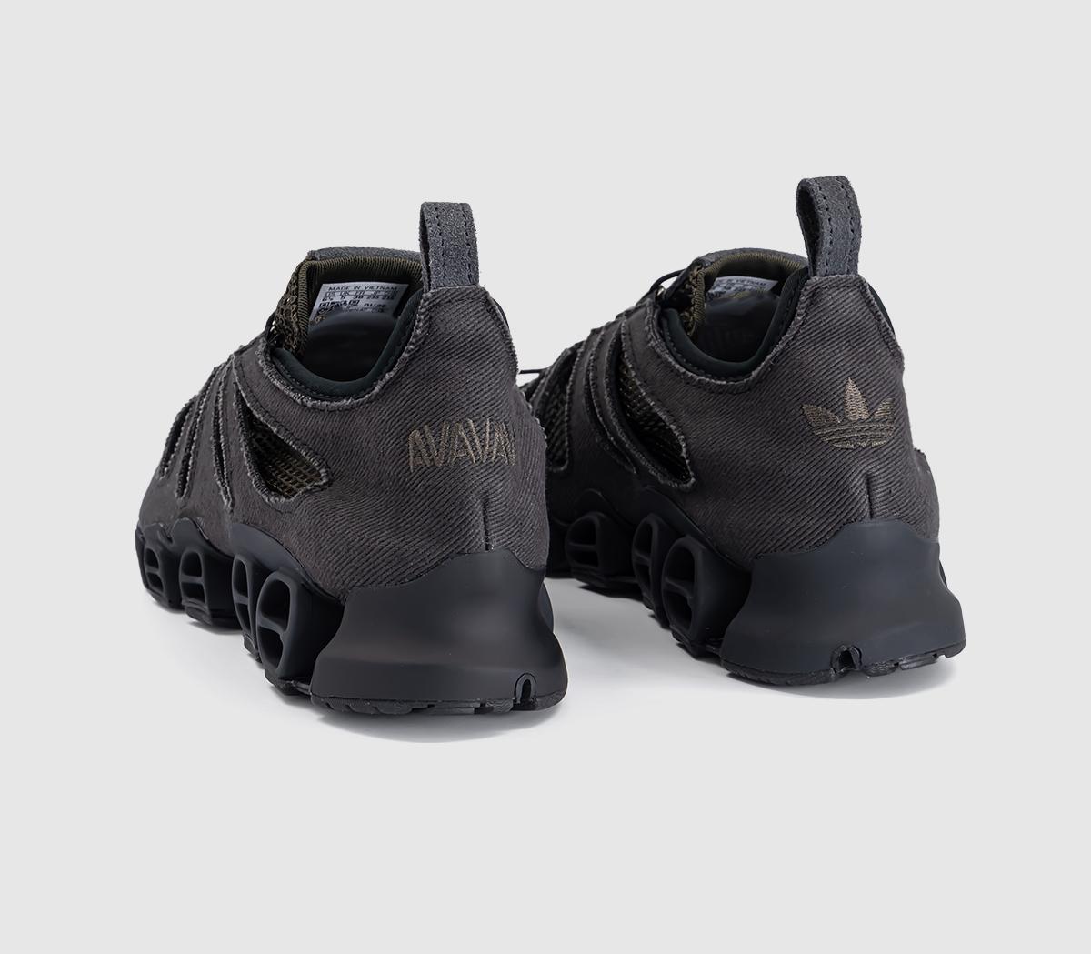 adidasadidas x AVAVAV Megaride Cutout Canvas TrainersCore Black Shadow Olive Utility Black