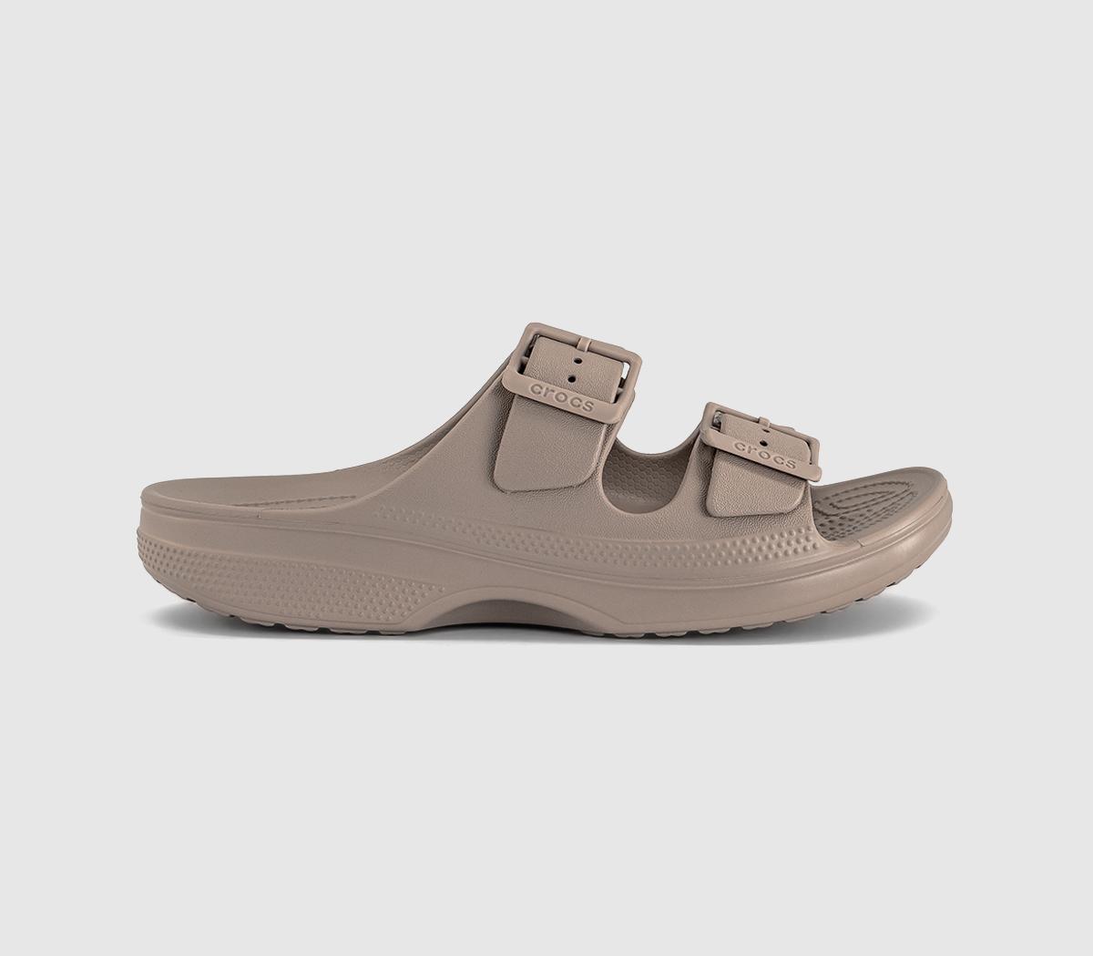 Crocs Saturday Two Strap Sandals Taupe  Natural in Women's Size 3, Office Shoes