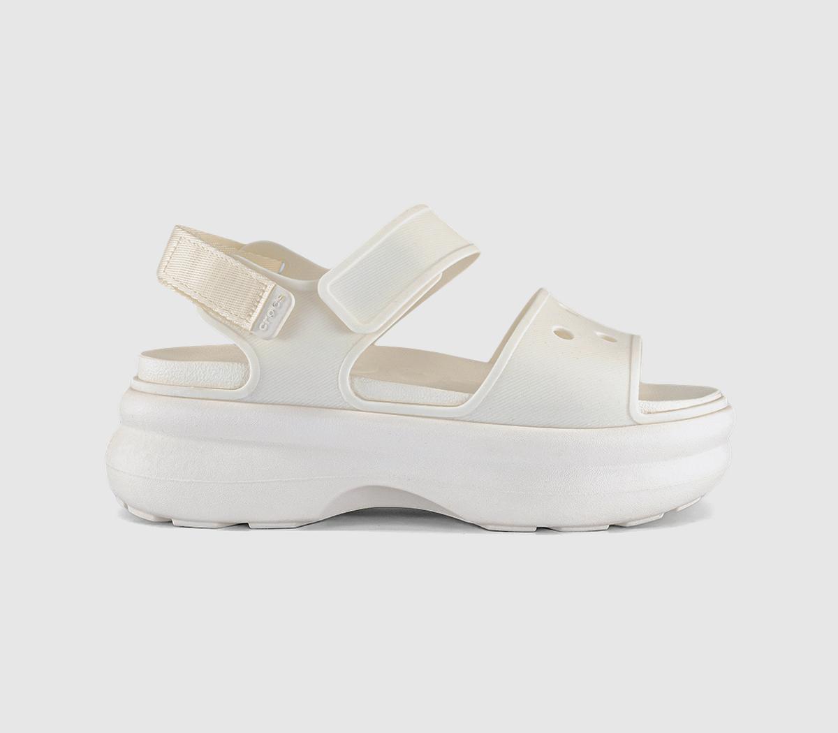 Crocs Soho Y Strap Sandals Chalk  White in Women's Size 6, Office Shoes
