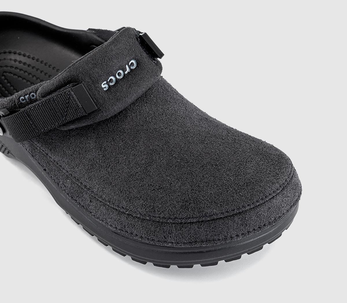 Crocs Classic Crafted Suede Clog Black - Men's Casual Shoes