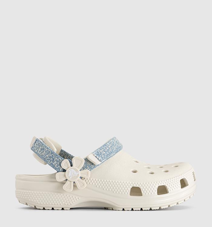 Crocs Classic Denim Clogs Kids Summit White