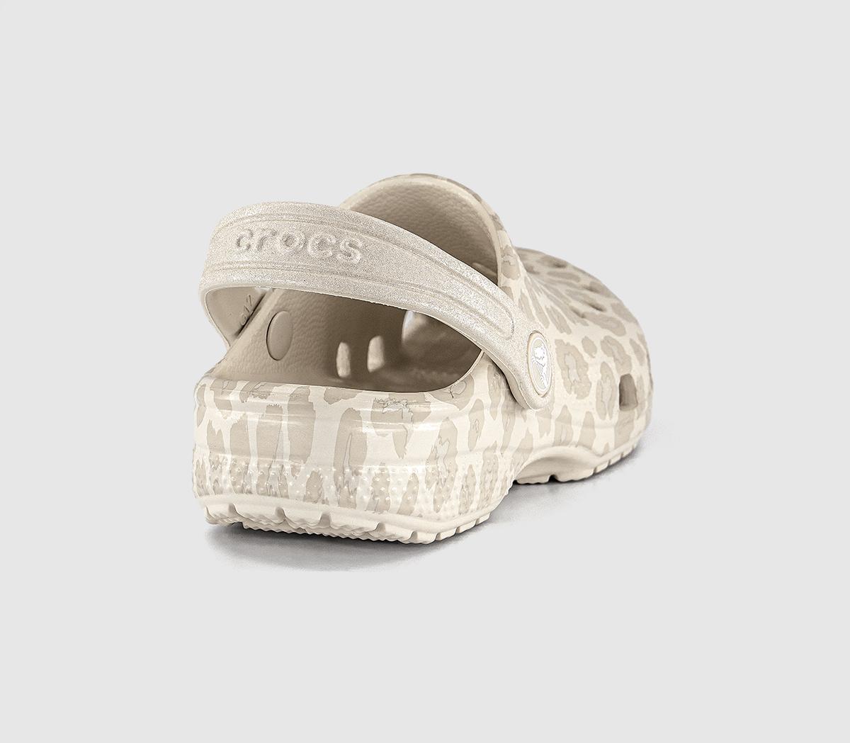 CrocsClassic Glitter Leopard Clogs KidsAlmond Tint