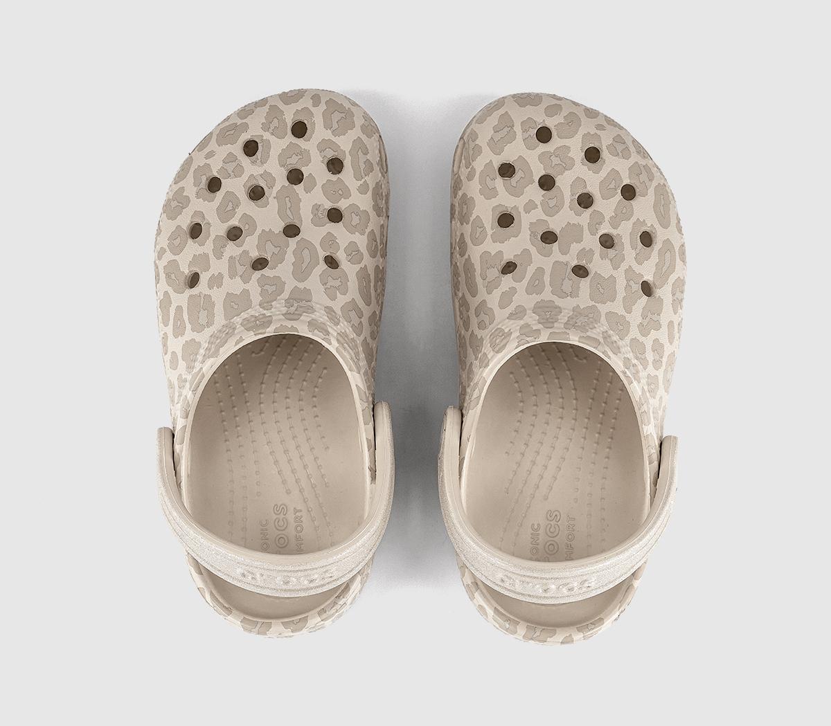 CrocsClassic Glitter Leopard Clogs KidsAlmond Tint