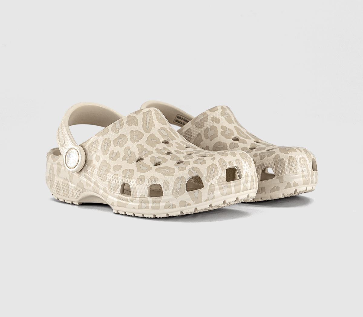 CrocsClassic Glitter Leopard Clogs KidsAlmond Tint