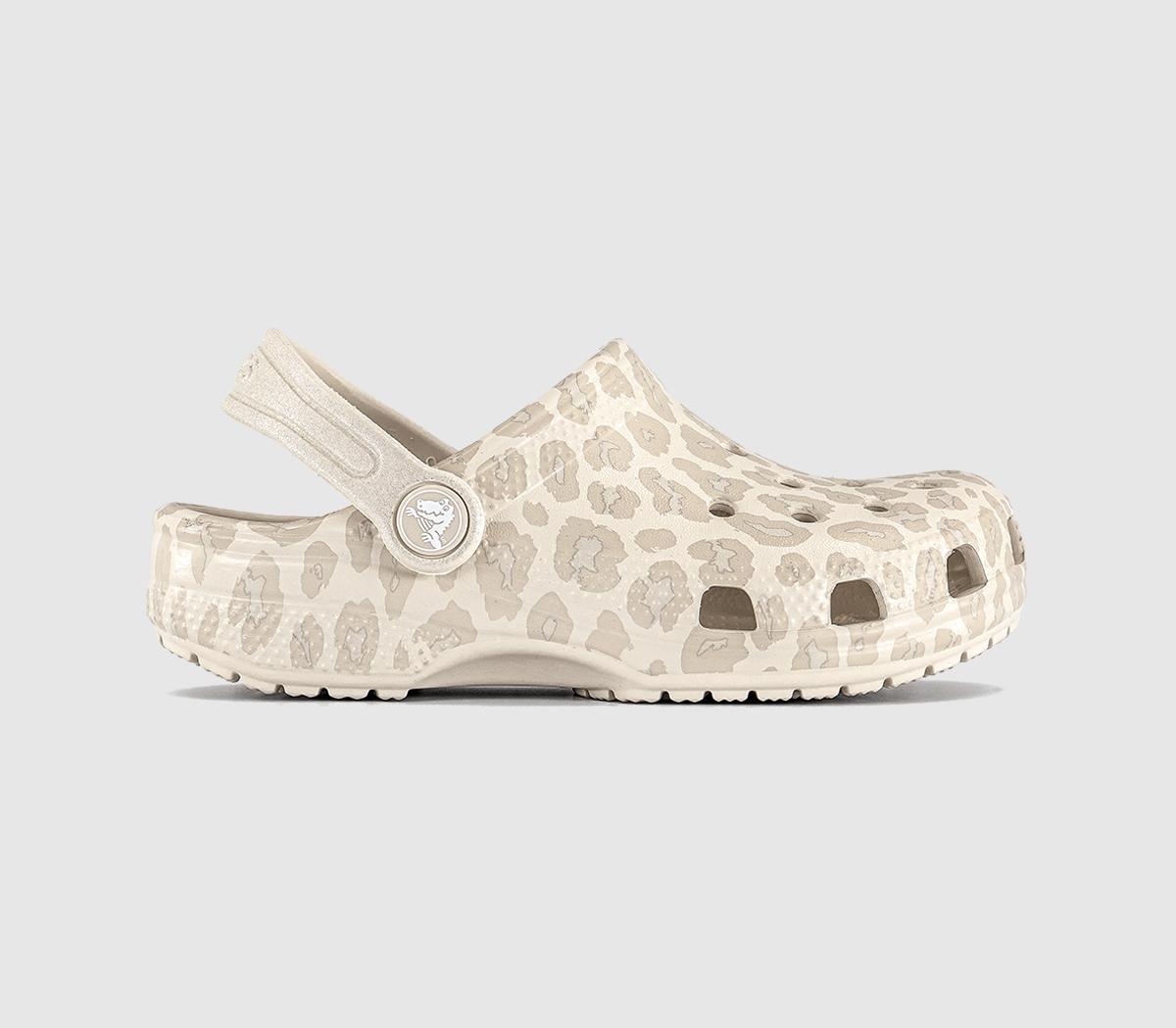 CrocsClassic Glitter Leopard Clogs KidsAlmond Tint