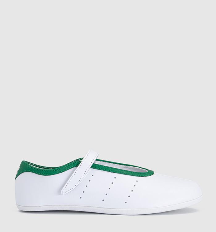 adidas Stan Smith Low Ballet Trainers White White Green