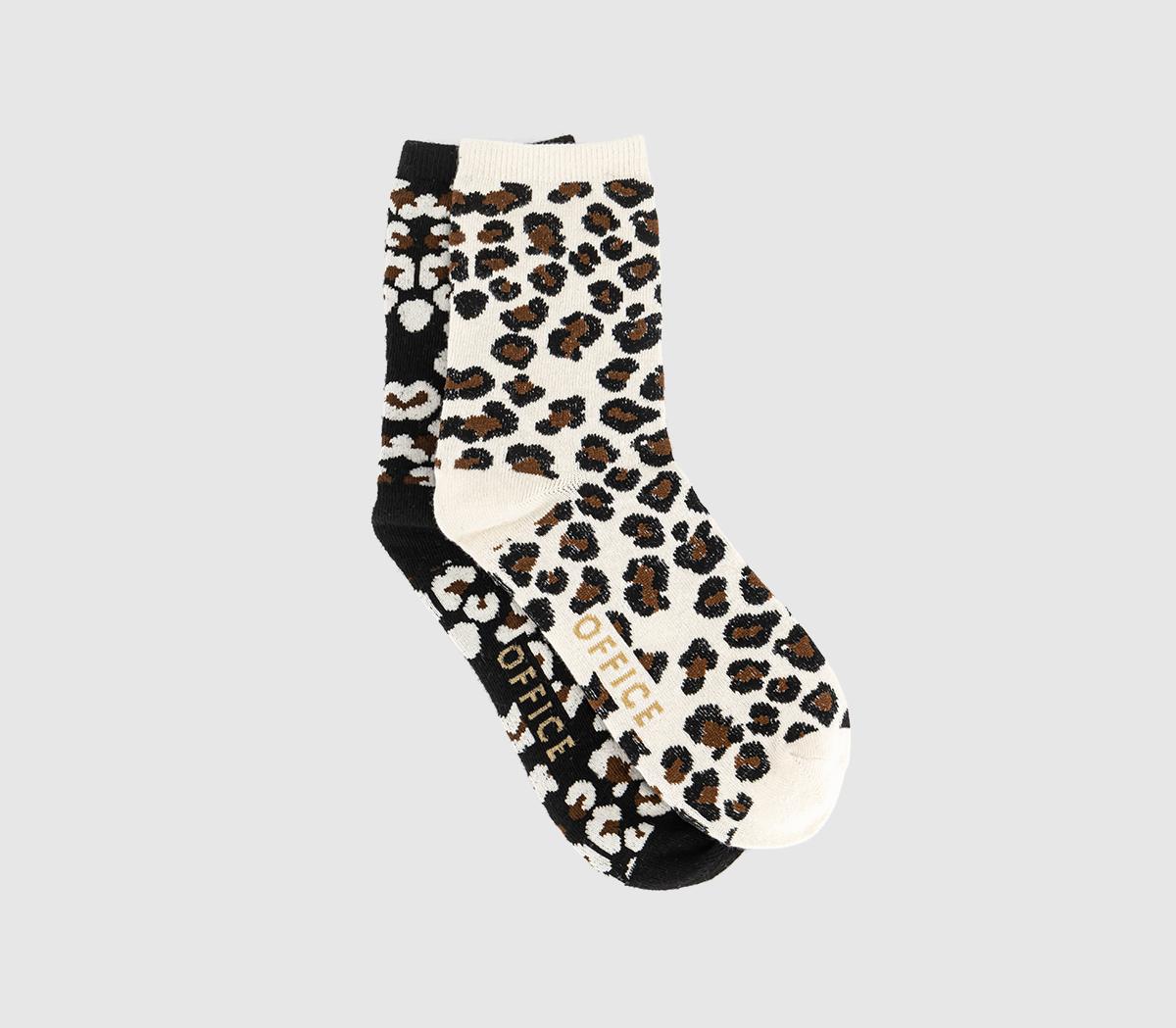 OFFICEAnimal Print Socks 2 PackMixed