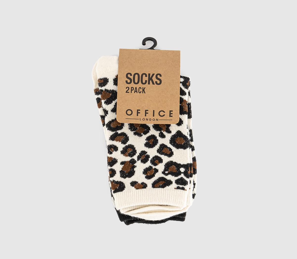 OFFICEAnimal Print Socks 2 PackMixed