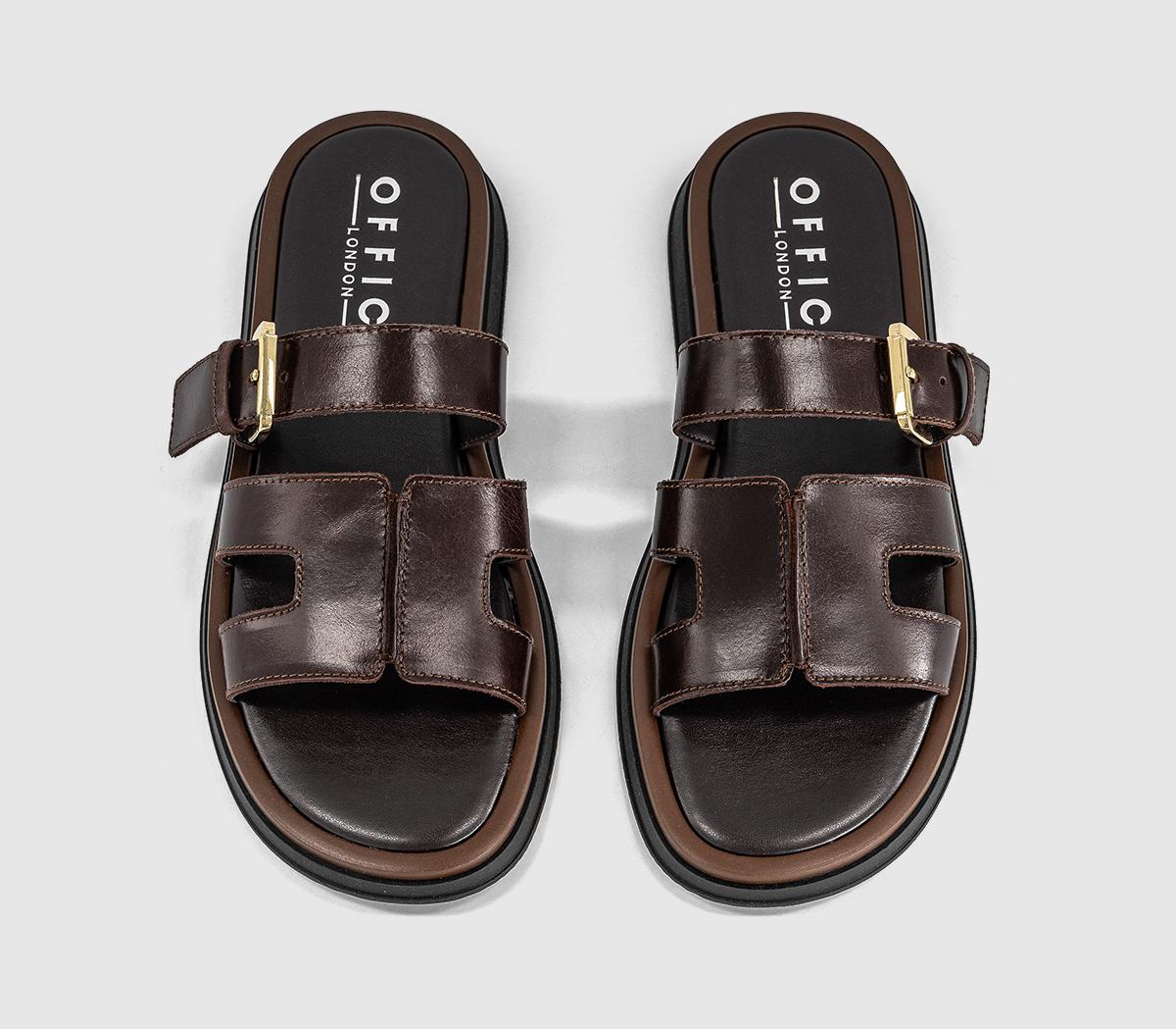 OFFICESullie Cut Out Buckle SandalsChocolate Brown 