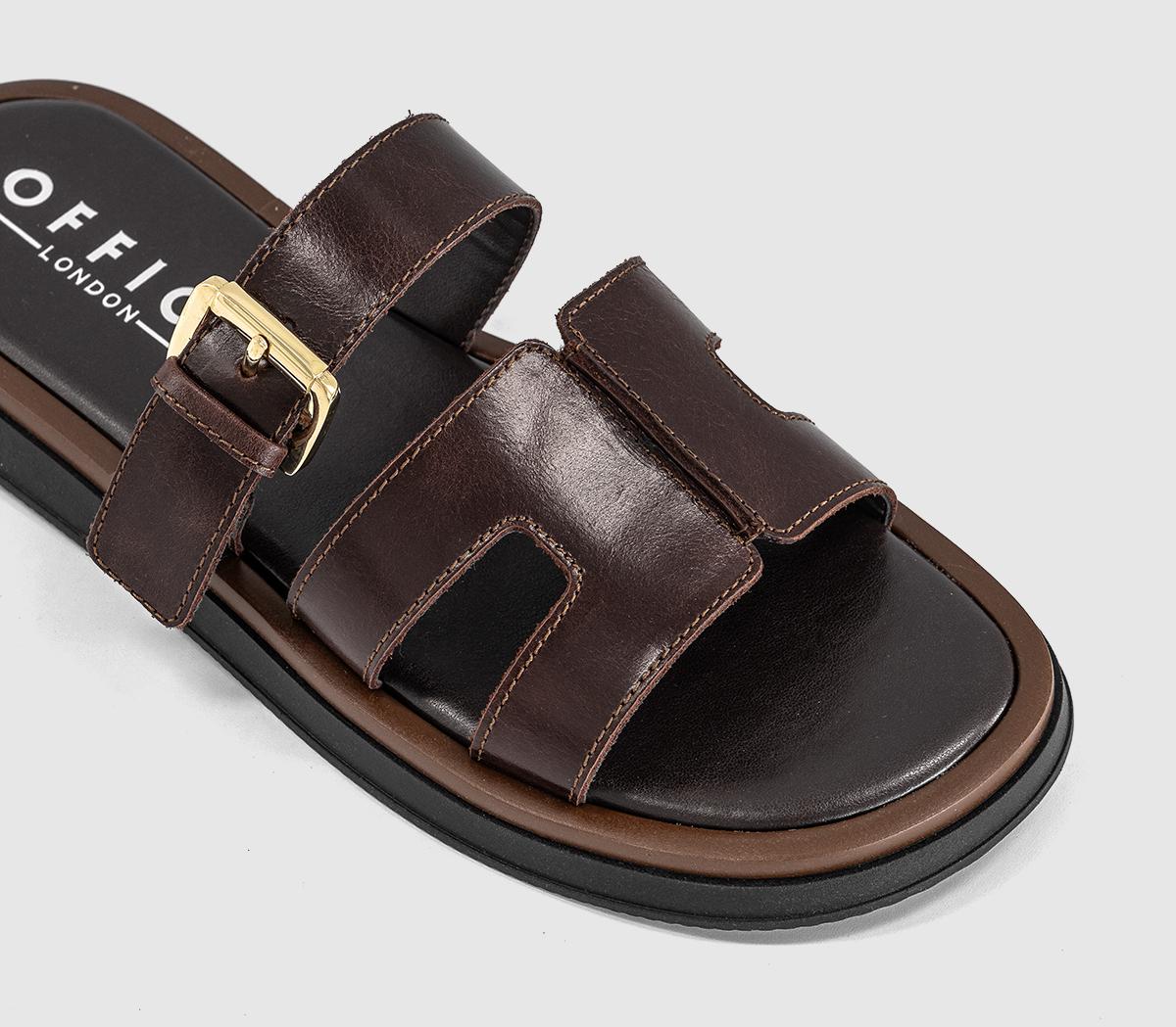 OFFICESullie Cut Out Buckle SandalsChocolate Brown 