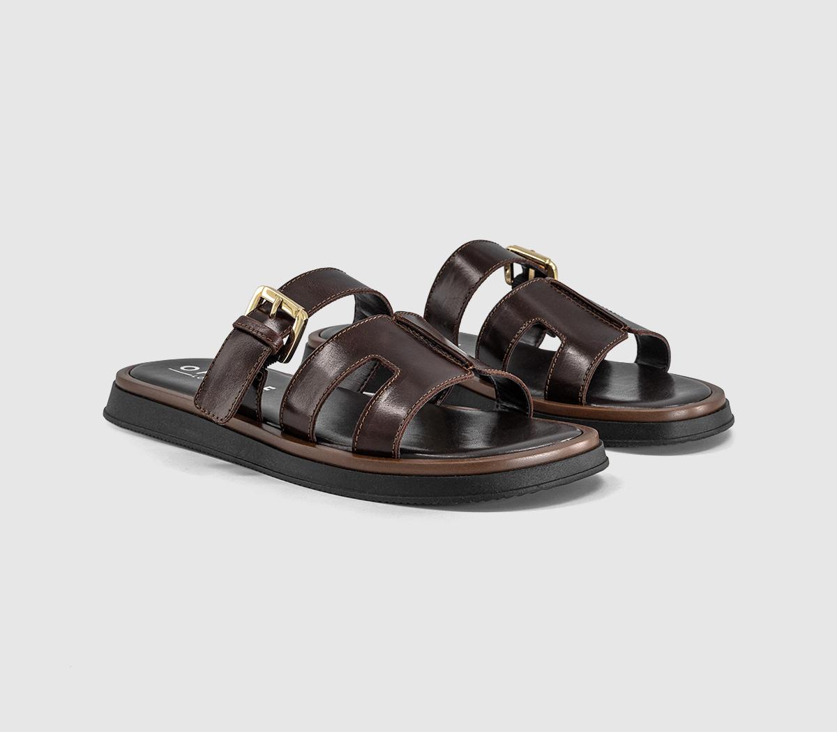 OFFICESullie Cut Out Buckle SandalsChocolate Brown 