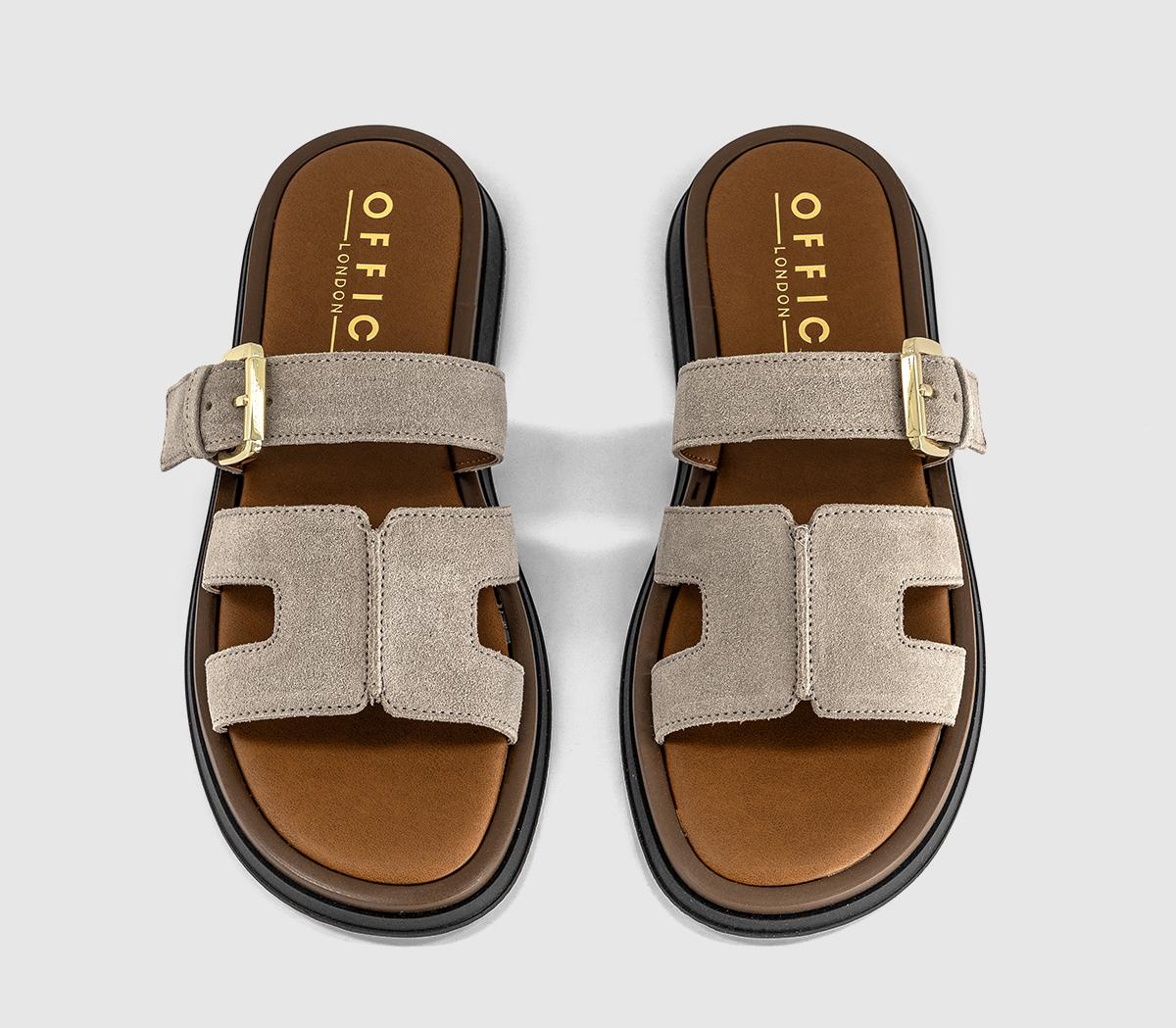 OFFICESullie Cut Out Buckle SandalsTaupe Suede