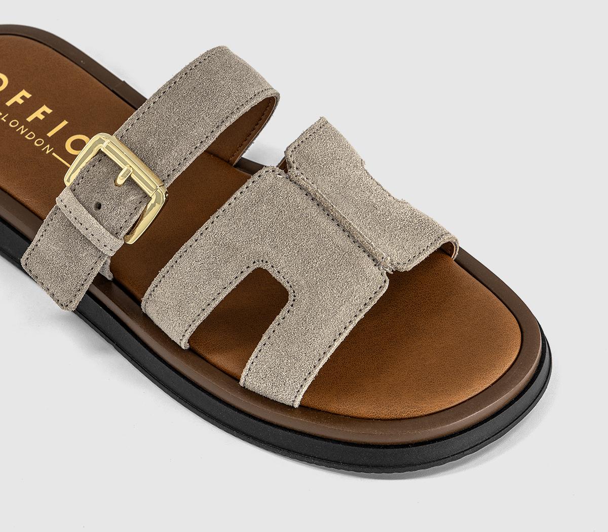 OFFICESullie Cut Out Buckle SandalsTaupe Suede