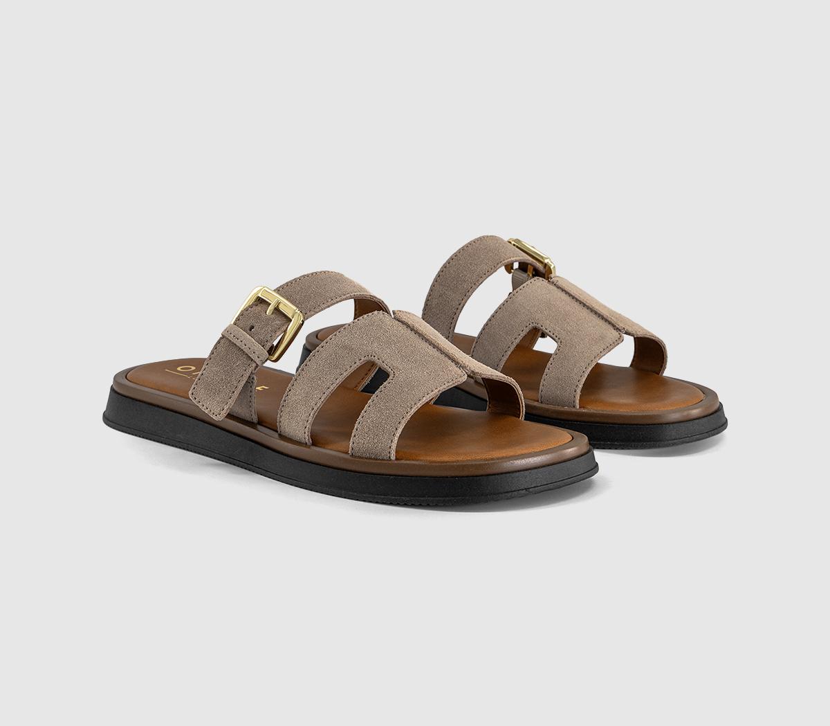 OFFICESullie Cut Out Buckle SandalsTaupe Suede