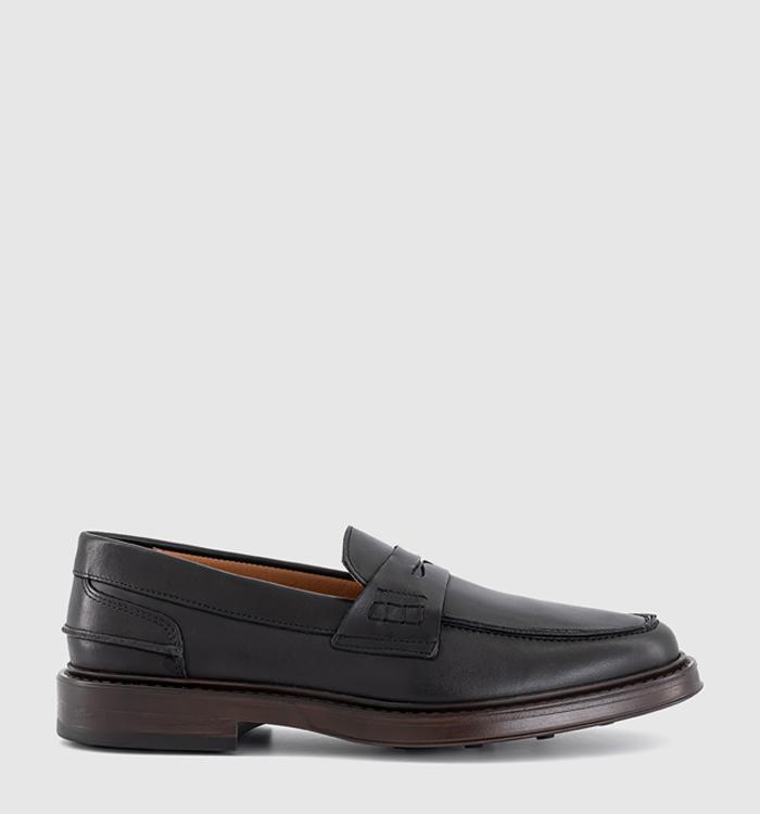 Poste Perry Saddle Loafers Black Leather