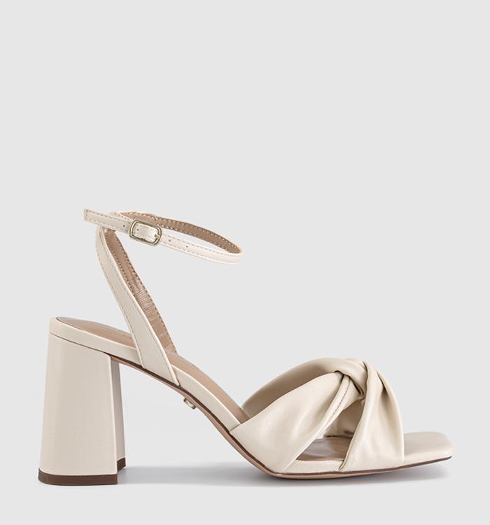 OFFICE Hattie Soft Twist Front Block Heel Sandals Off White