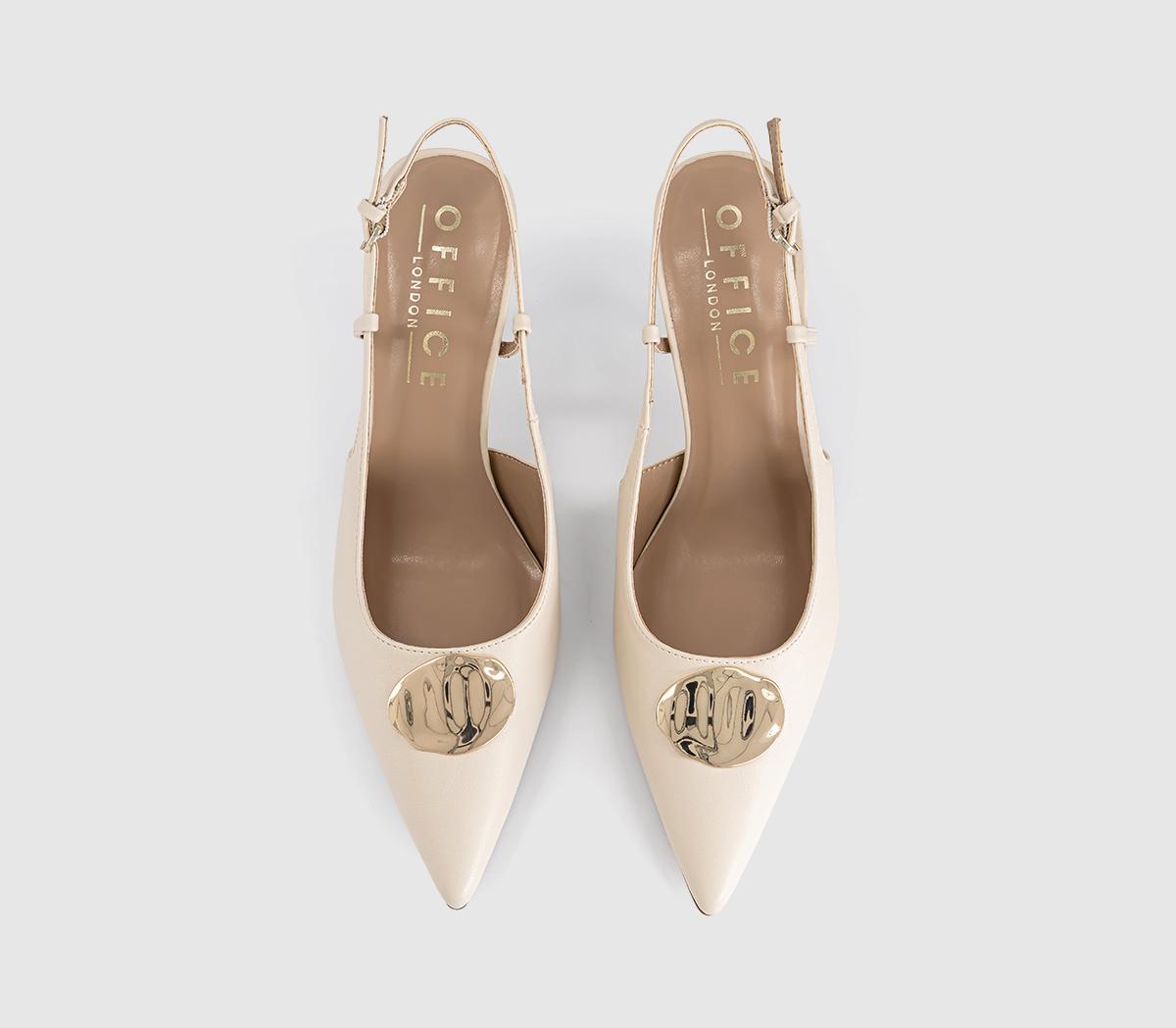 OFFICEHazel Trim Detail Slingback Court HeelsOff White