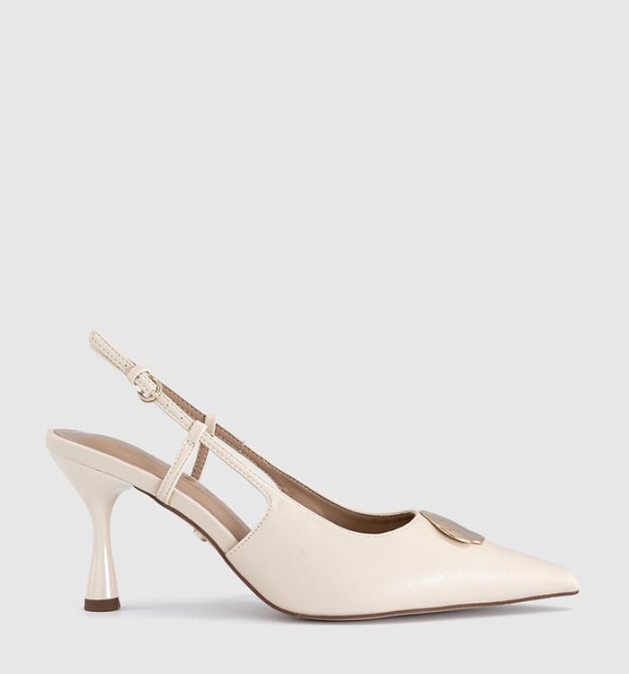OFFICE Hazel Trim Detail Slingback Court Heels Off White