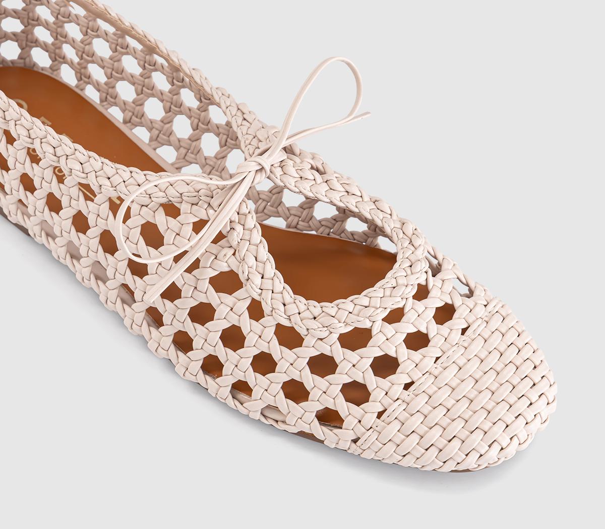 OFFICEFiore Woven Tie Up Ballerina FlatsCream