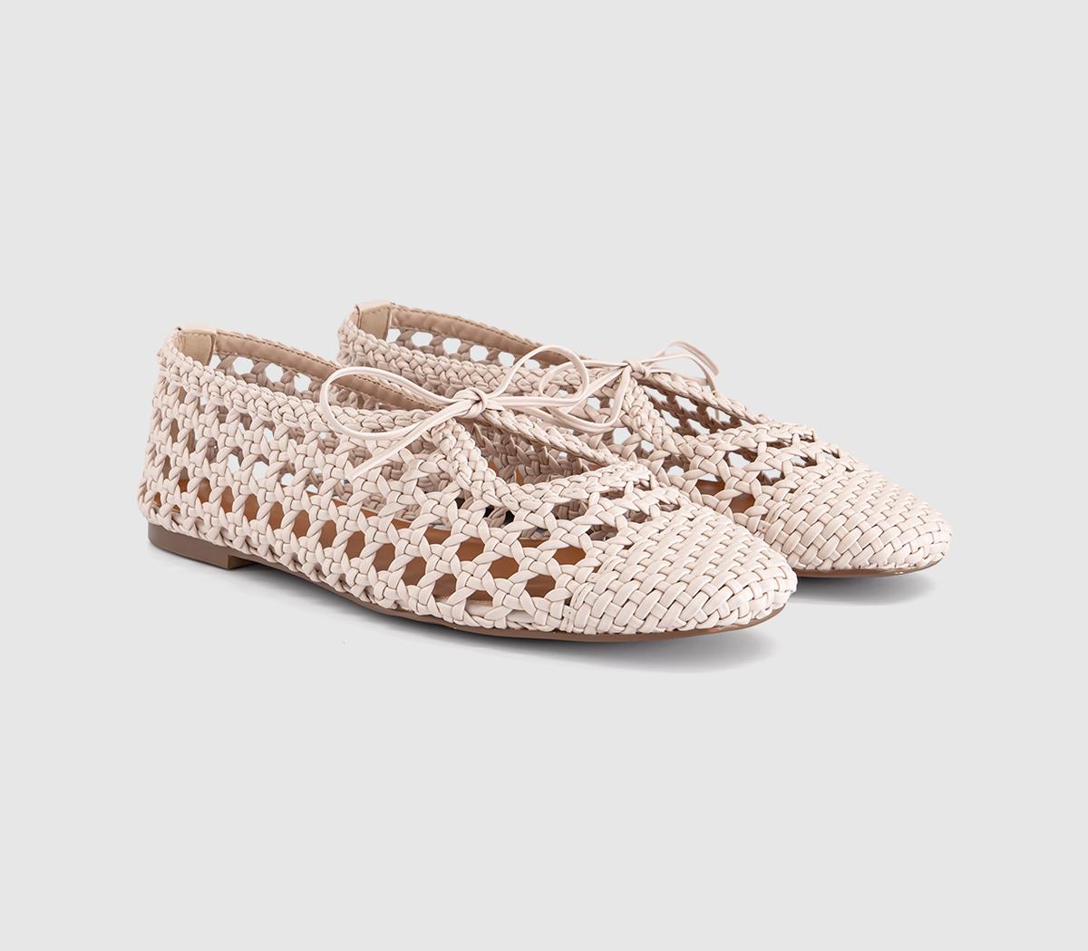 OFFICEFiore Woven Tie Up Ballerina FlatsCream