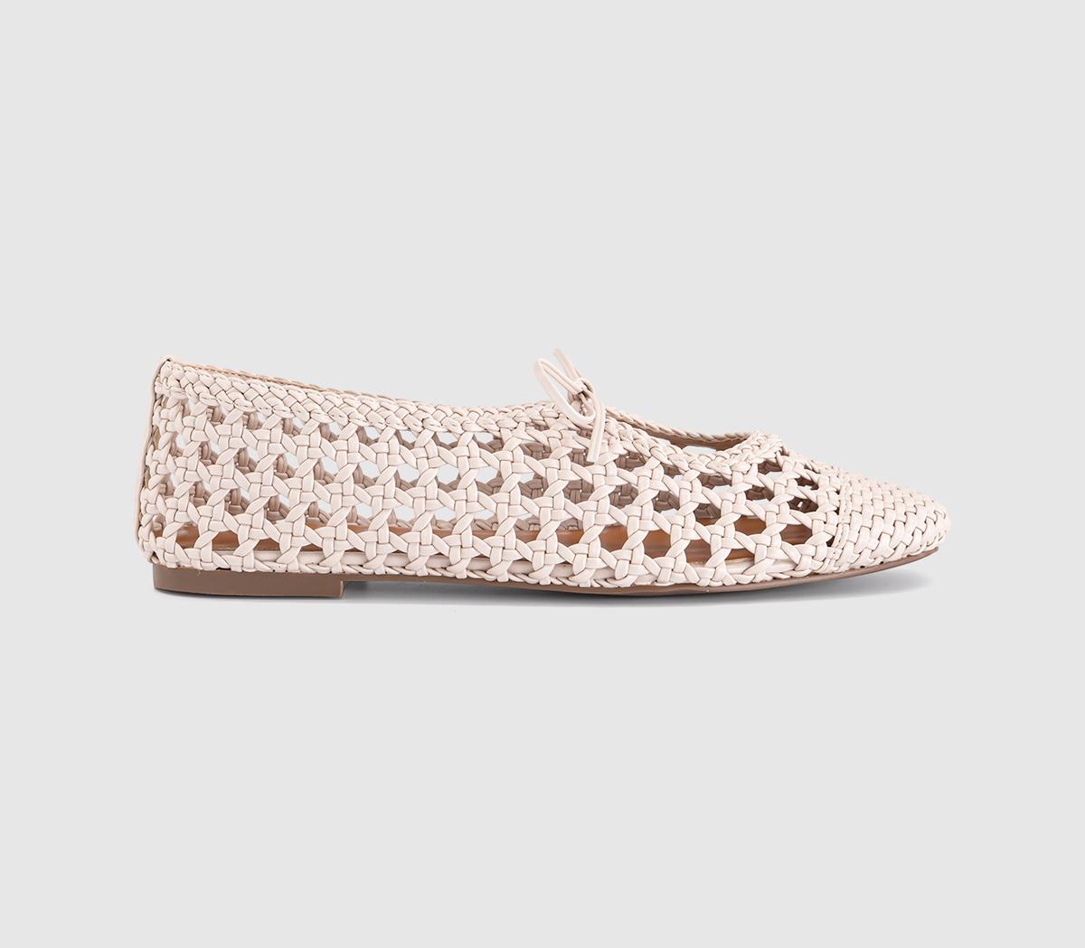 OFFICEFiore Woven Tie Up Ballerina FlatsCream