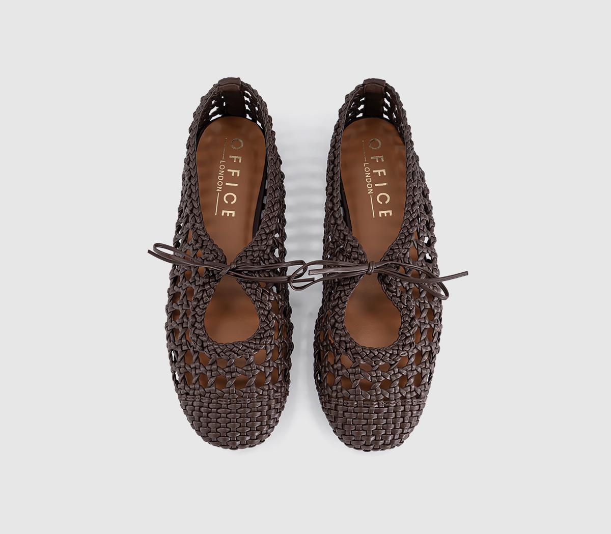 OFFICEFiore Woven Tie Up Ballerina FlatsBrown
