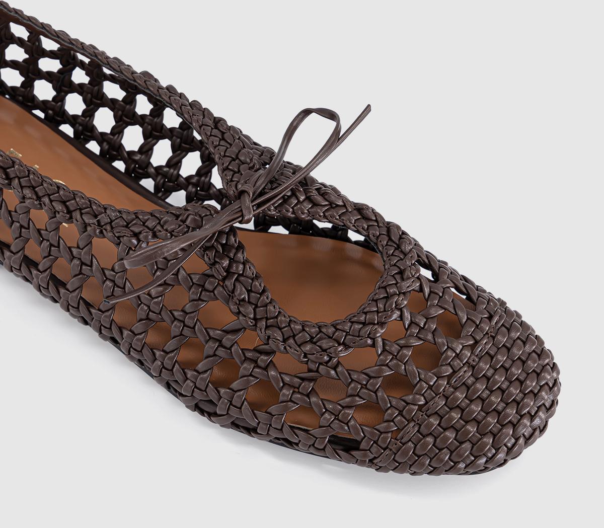 OFFICEFiore Woven Tie Up Ballerina FlatsBrown