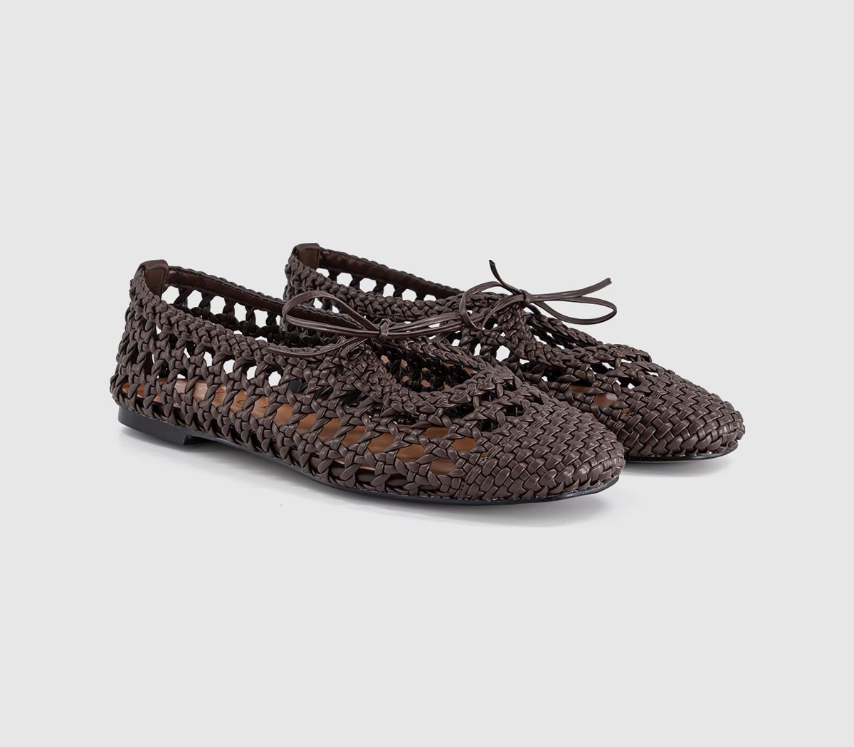 OFFICEFiore Woven Tie Up Ballerina FlatsBrown