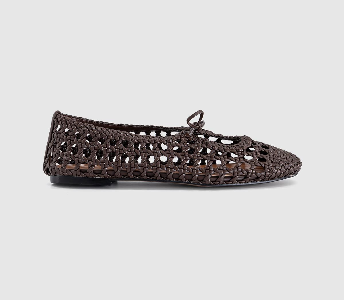 OFFICEFiore Woven Tie Up Ballerina FlatsBrown