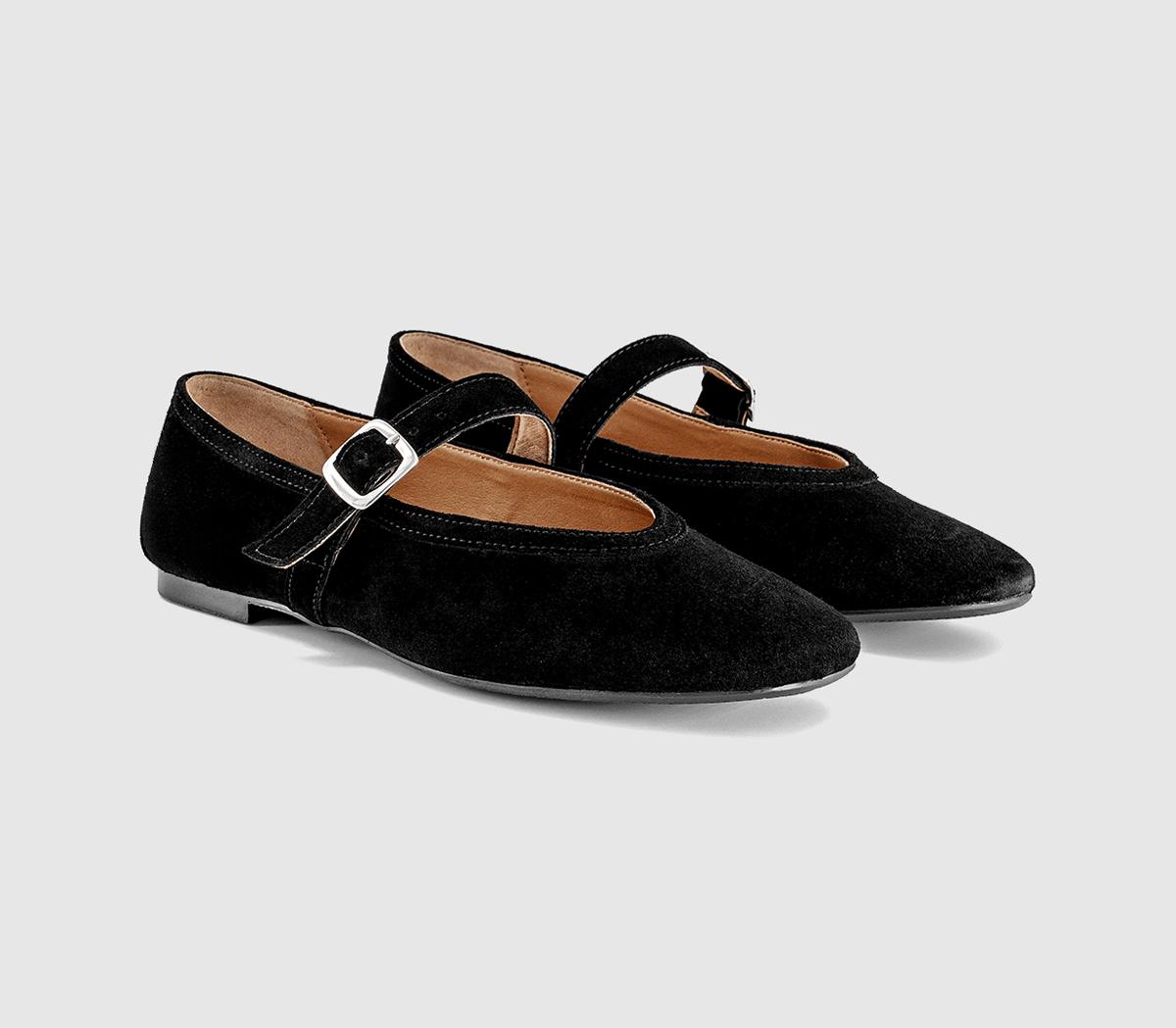 OFFICEFlavour Suede Mary Jane Ballet PumpsBlack Suede