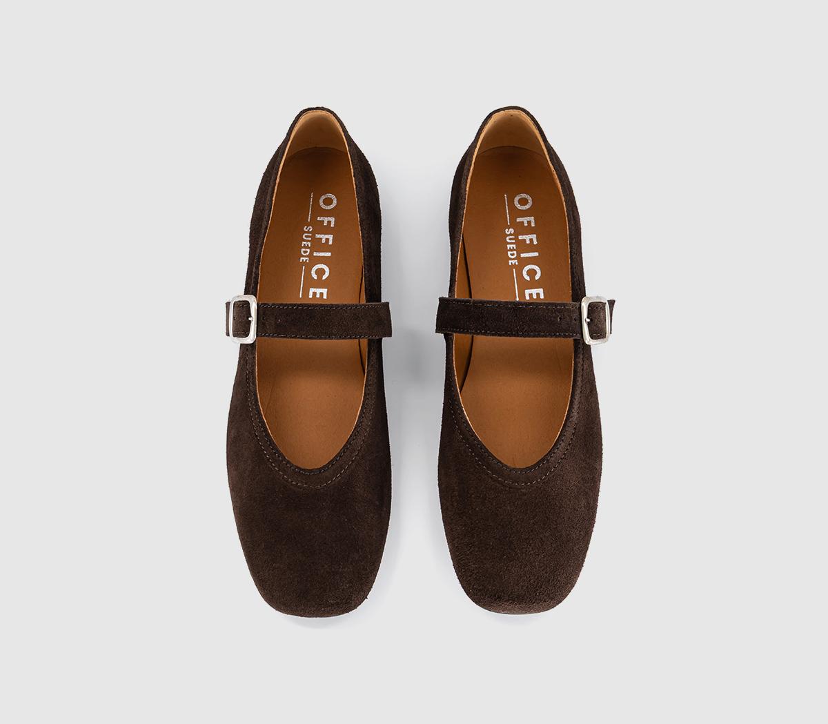 OFFICEFlavour Suede Mary Jane Ballet PumpsBrown Suede