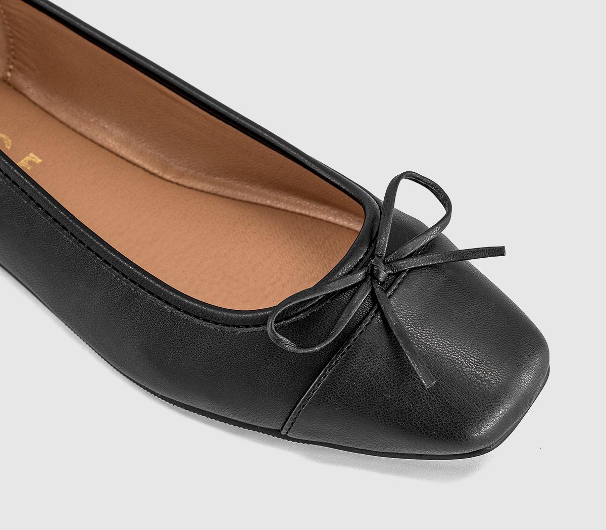 OFFICEFan Girl Square Toe Bow Ballet PumpsBlack