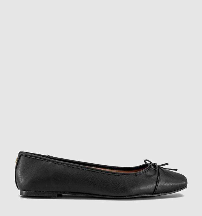 OFFICE Fan Girl Square Toe Bow Ballet Pumps Black
