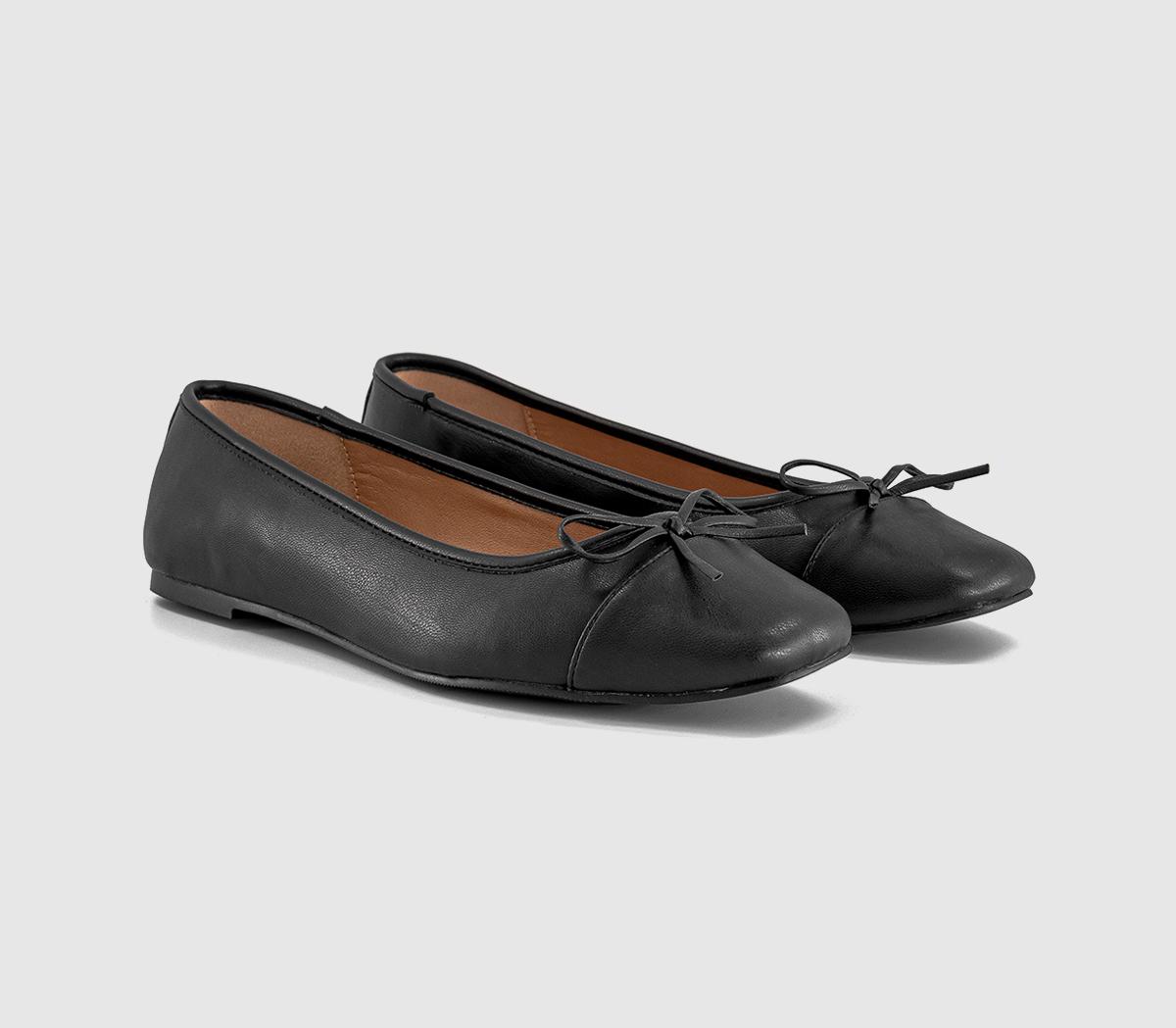 OFFICEFan Girl Square Toe Bow Ballet PumpsBlack