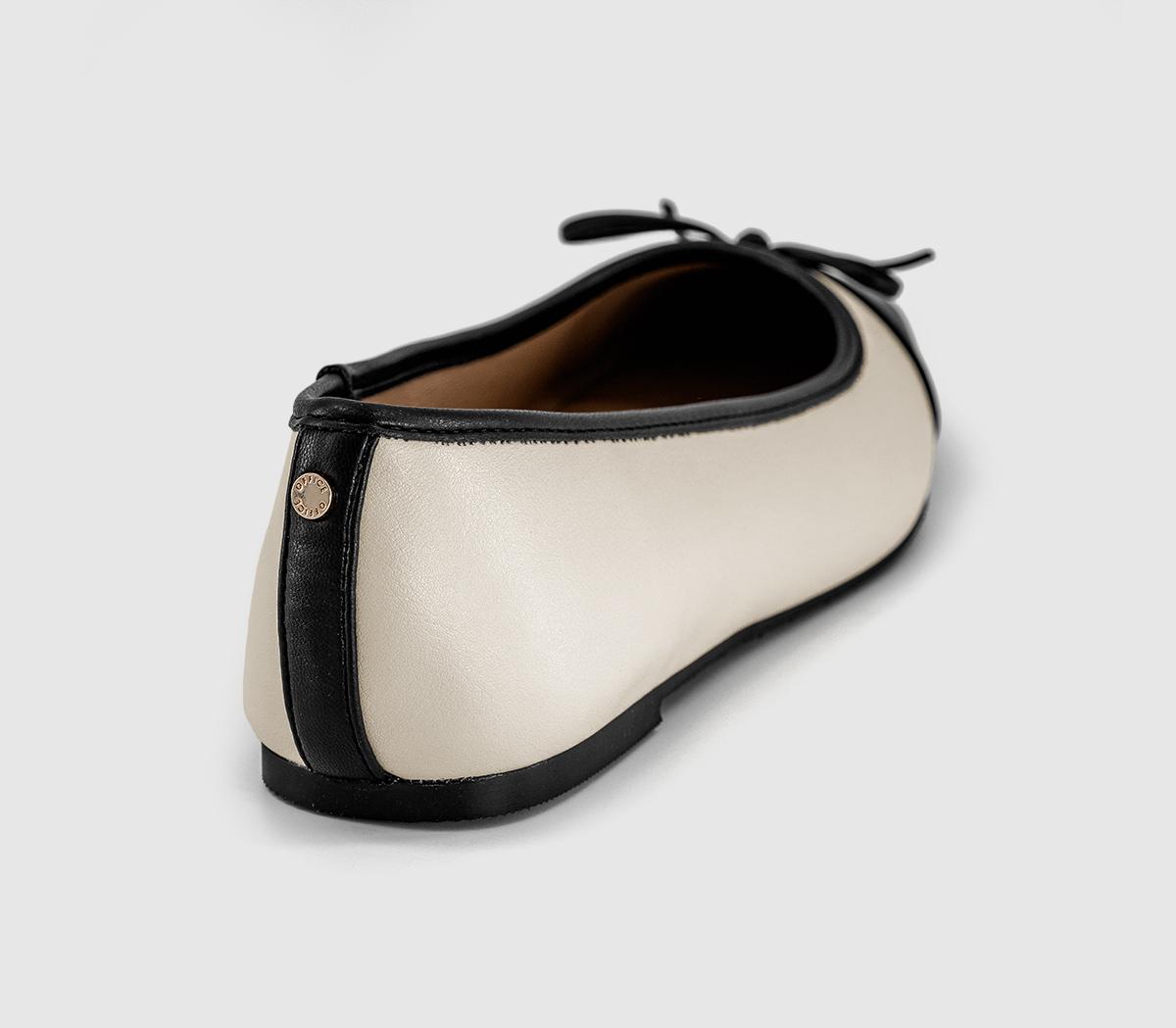 OFFICEFan Girl Square Toe Bow Ballet PumpsOff Whiteblack