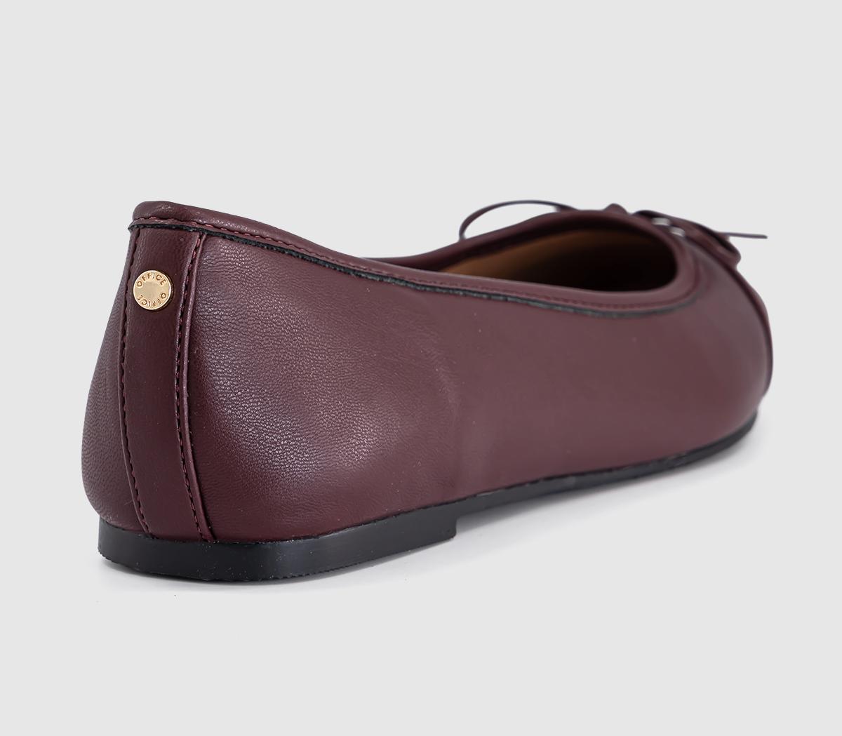 OFFICEFan Girl Square Toe Bow Ballet PumpsBurgundy
