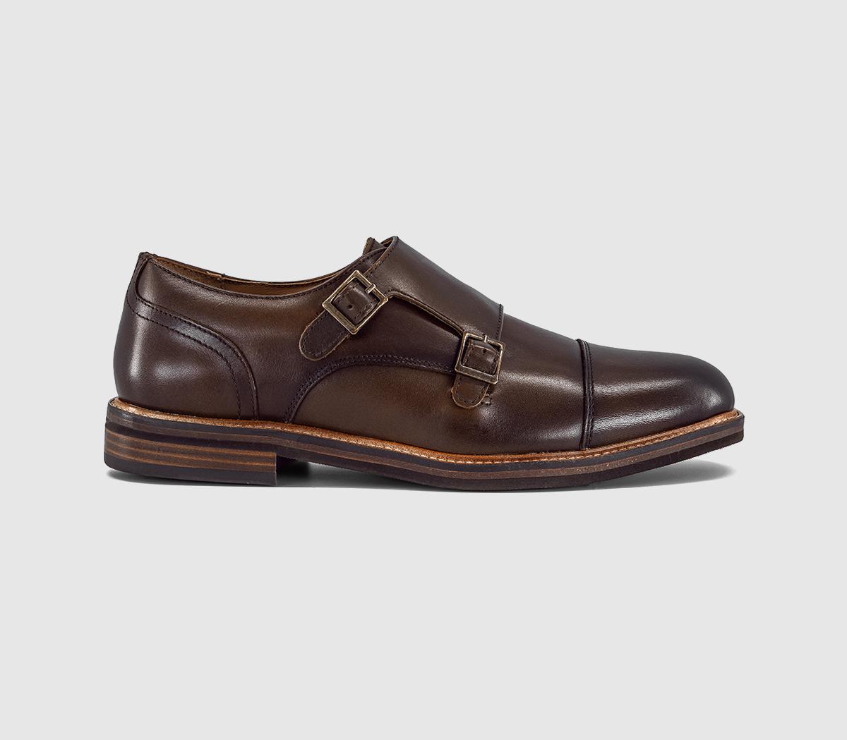 OFFICEMarwood Stitched Detail Double Monk ShoesBrown Leather