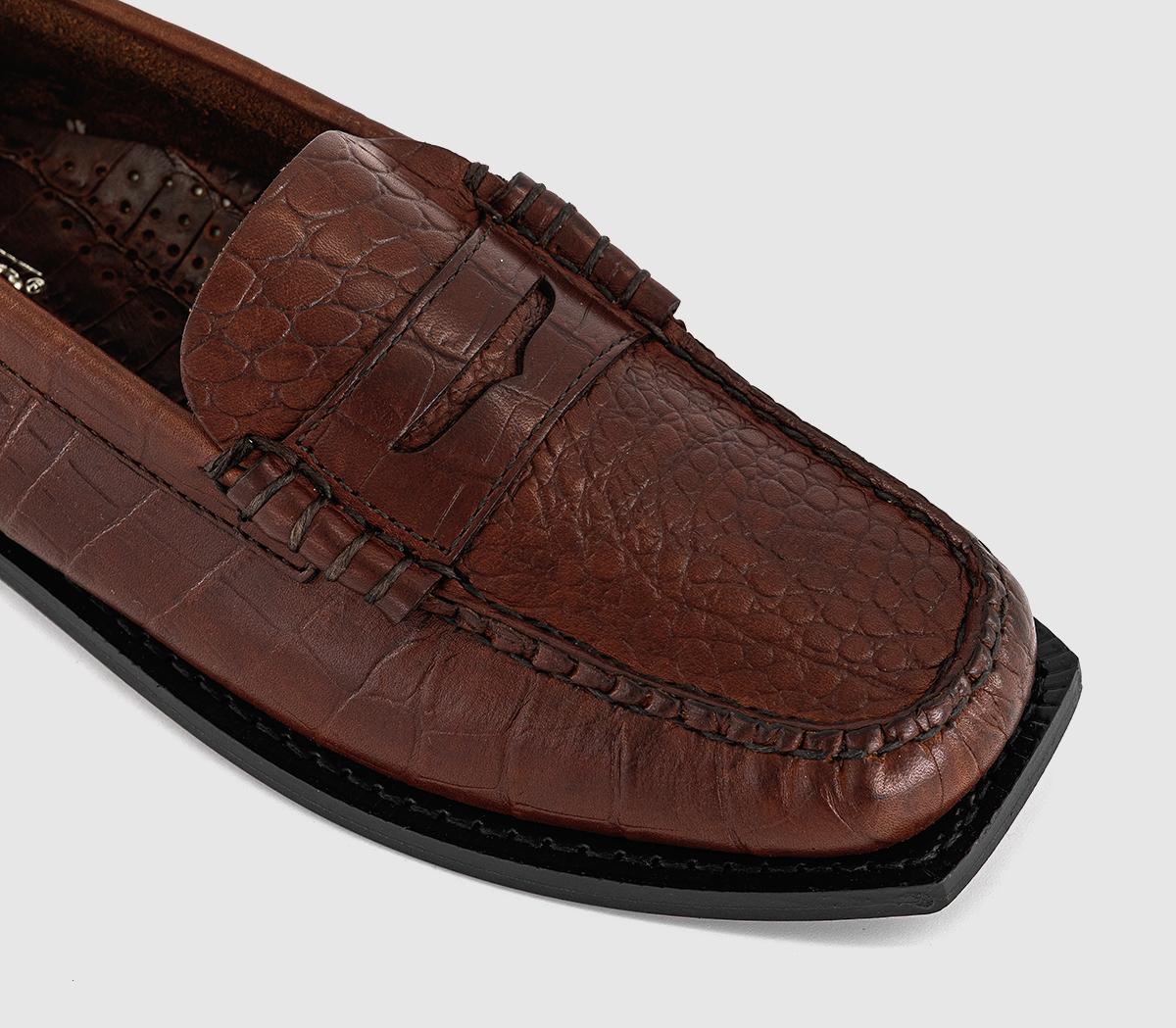 SebagoMadison LoafersBrown Croc Emboss