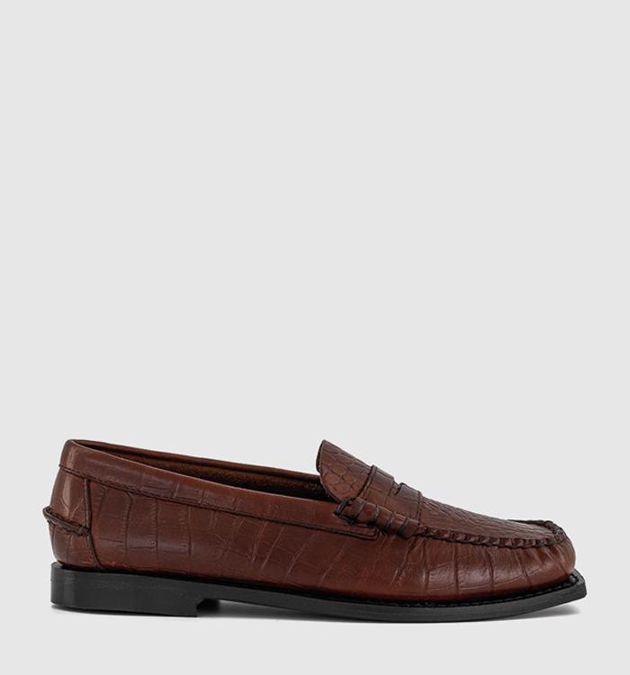 Sebago Madison Loafers Brown Croc Emboss