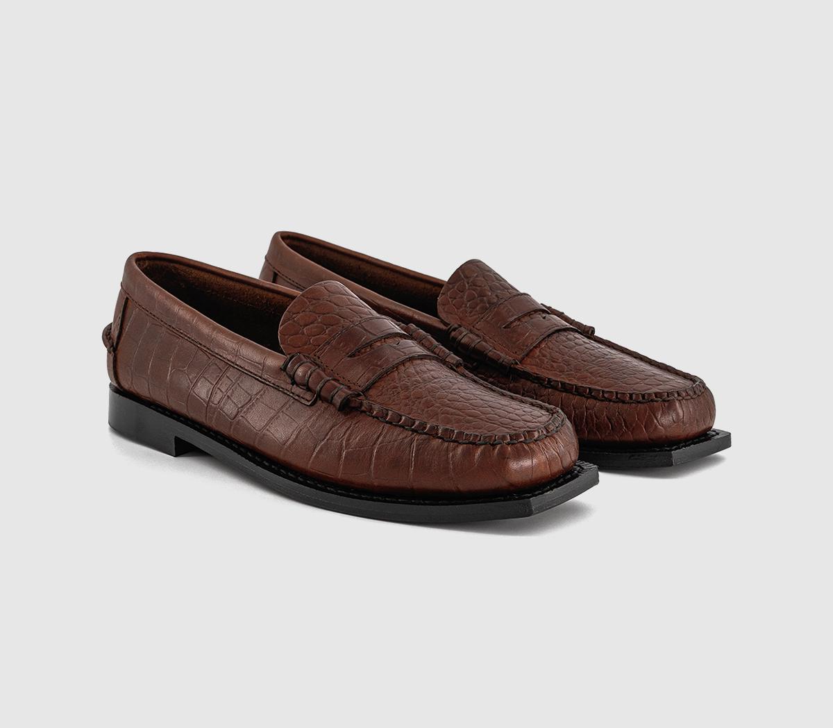 SebagoMadison LoafersBrown Croc Emboss