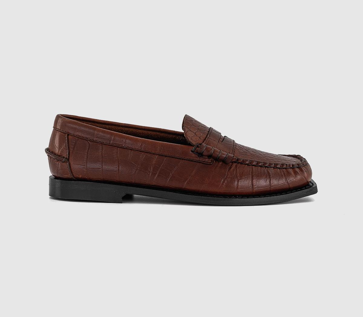 SebagoMadison LoafersBrown Croc Emboss