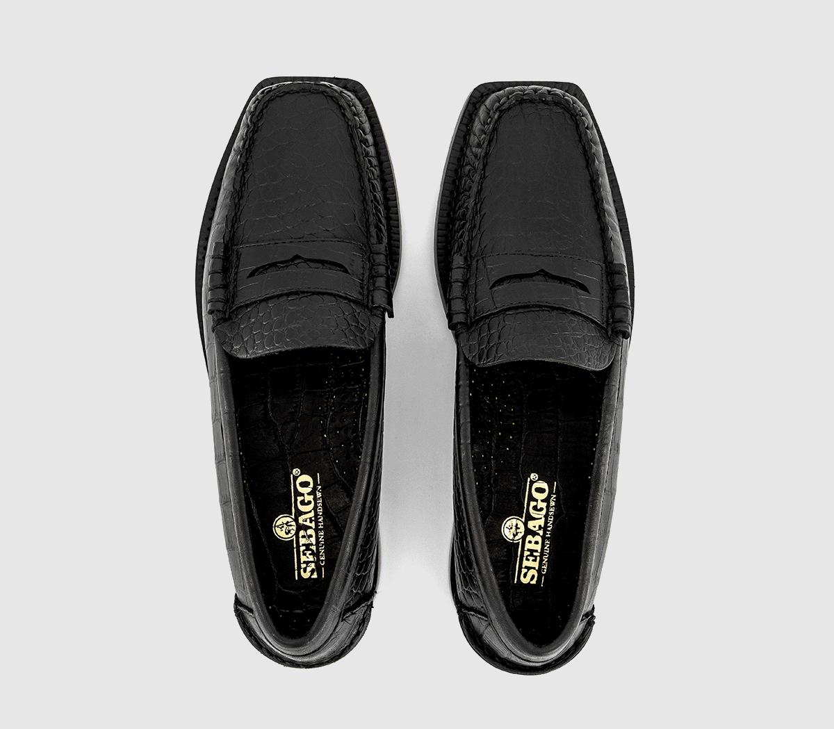 SebagoMadison LoafersBlack Croc Emboss
