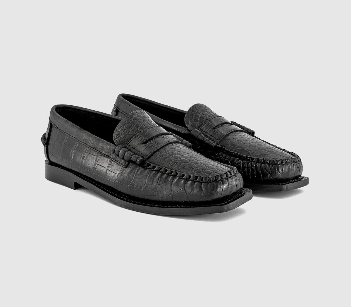SebagoMadison LoafersBlack Croc Emboss