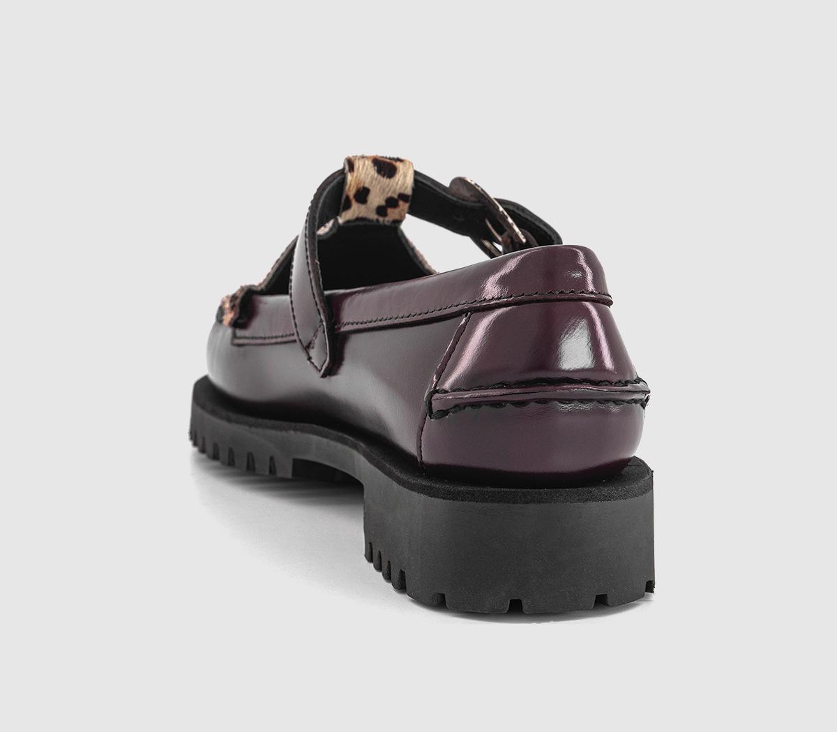 SebagoAurora T Bar ShoesBurgundy Leopard
