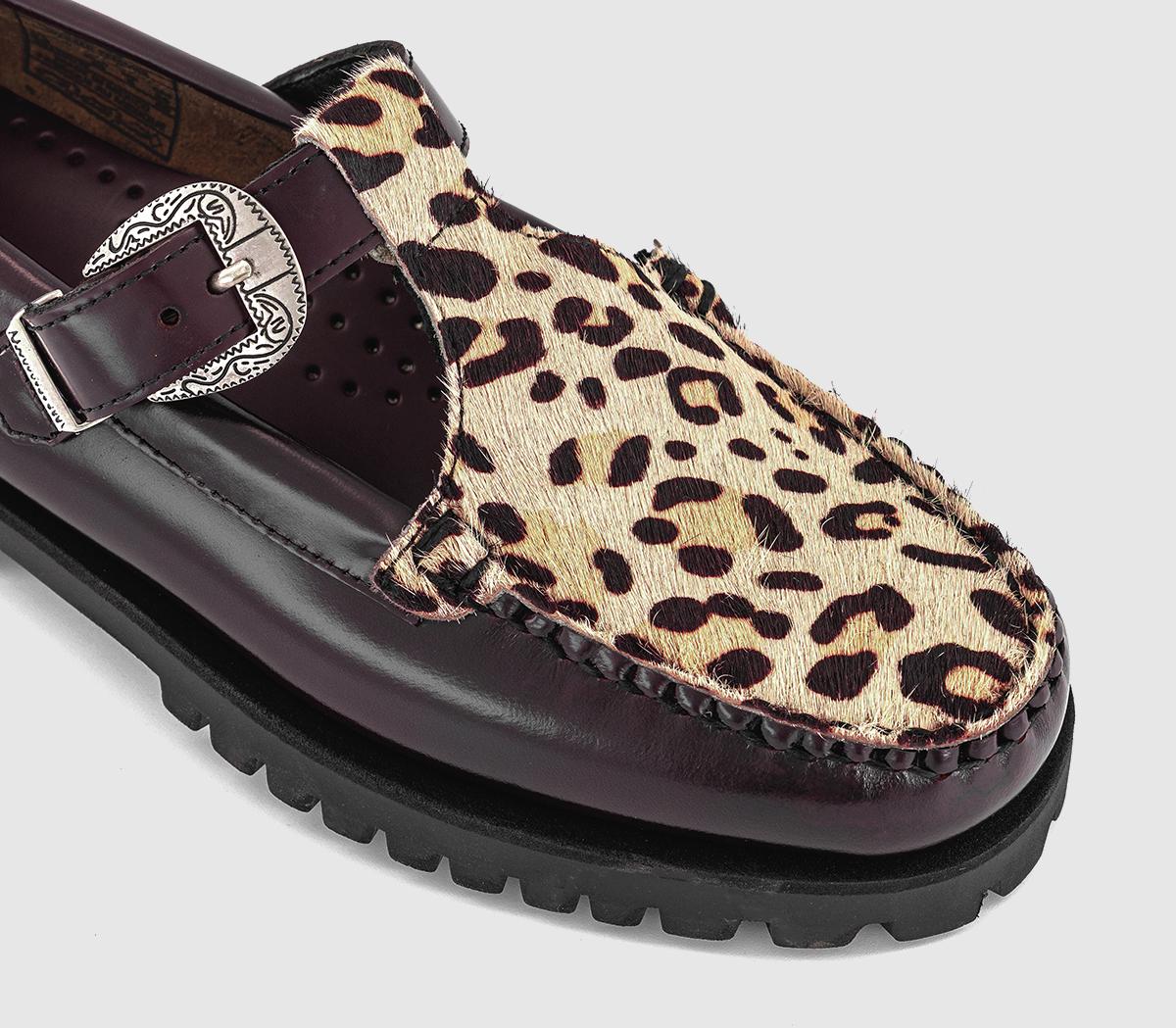 SebagoAurora T Bar ShoesBurgundy Leopard